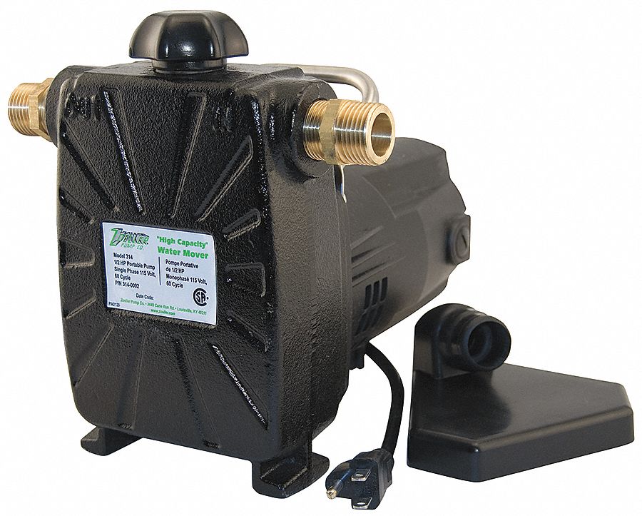 ZOELLER 1/2 hp HP Utility Pump, 115 Voltage, 3/4 in NPT Inlet, 3/4 NPT - 4HEX4|314-0002 - Grainger