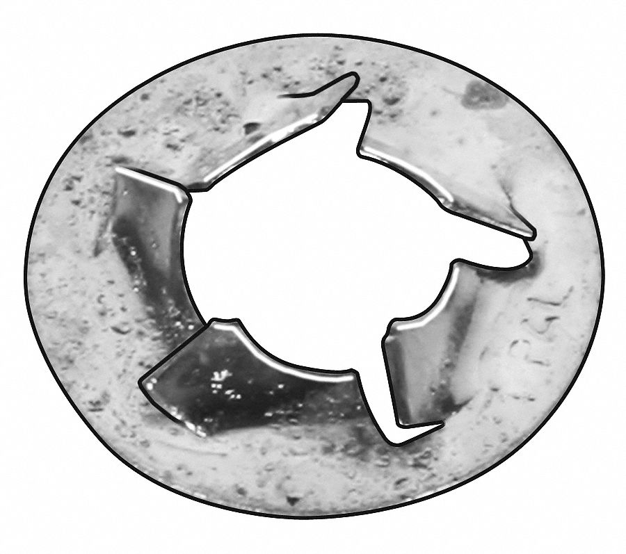 GRAINGER APPROVED Push Nut Bolt Retainer, Spring Steel, Phosphate, 5/