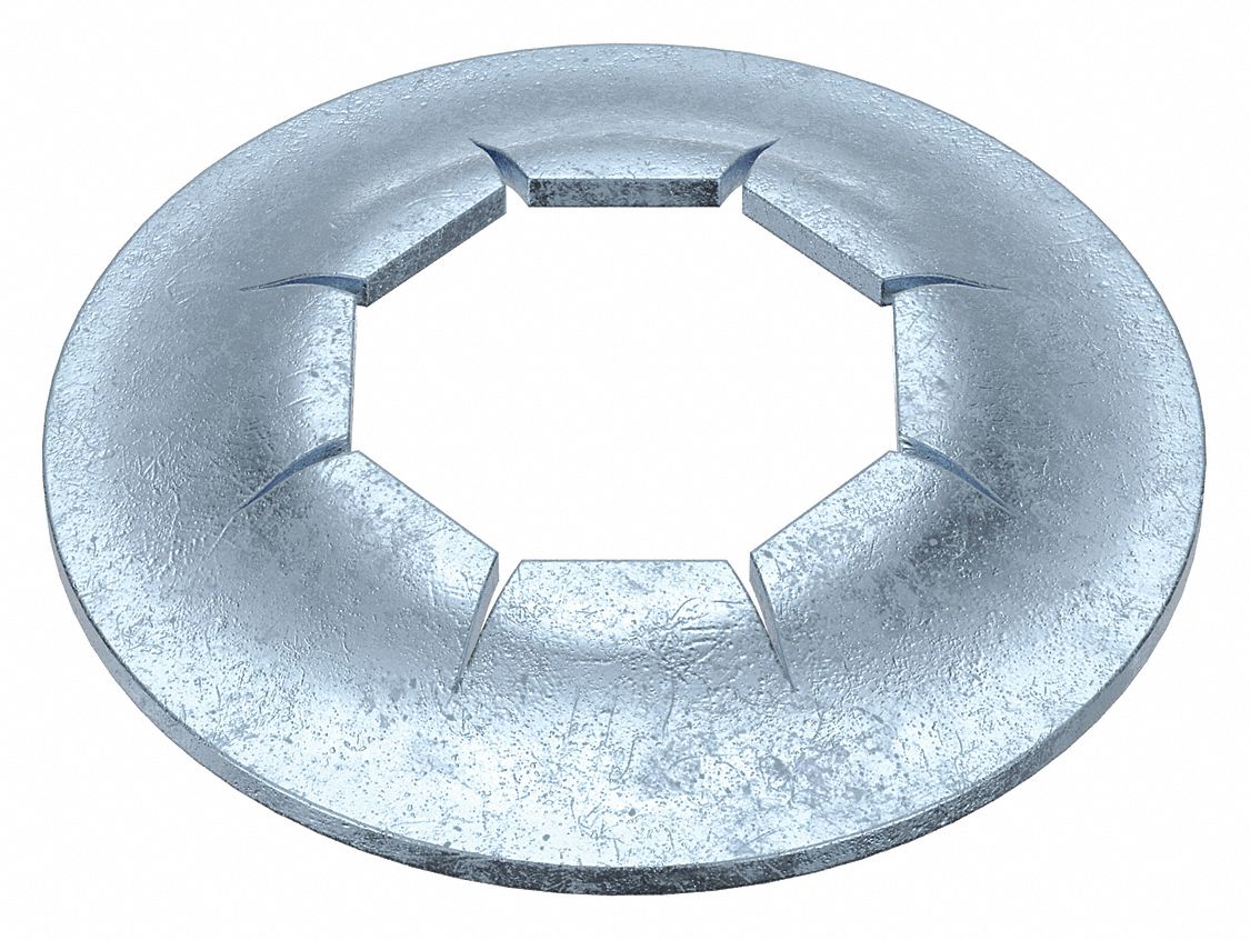 PUSH NUT, ROUND FLAT, SPRING STEEL, ZINC PLATED, 5/16 IN FOR SCREW SIZE, ⅝ IN W, 200 PK