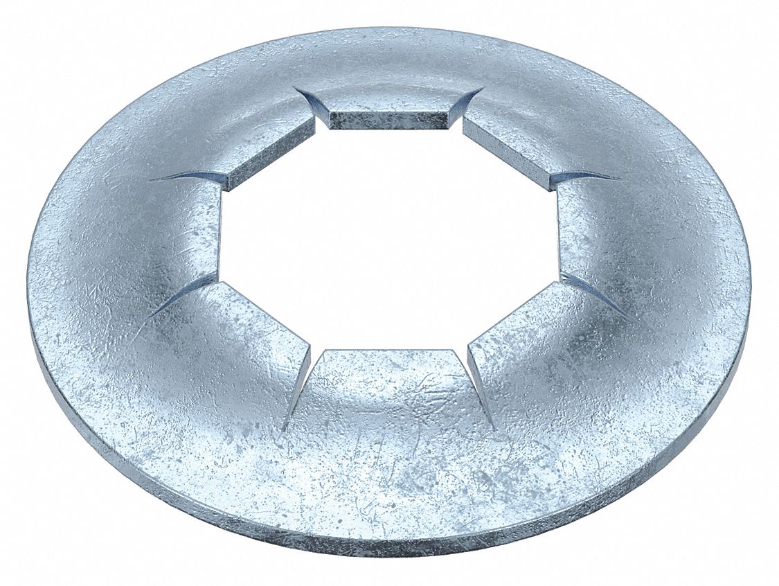 PUSH NUT, ROUND FLAT, SPRING STEEL, ZINC PLATED, 7/16 IN FOR SCREW SIZE, ⅞ IN W, 50 PK