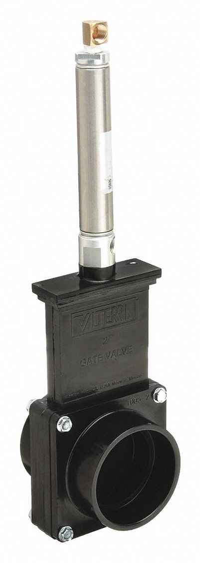 Gate Valve: 2 in, ABS, Rising, Slip x Slip, 70 psi CWP, Wheel, Solid Wedge