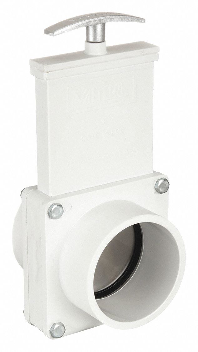 GATE VALVE: 3 IN SIZE, PVC, RISING, SPIGOT X SPIGOT, 30 PSI CWP, WHEEL, SOLID WEDGE