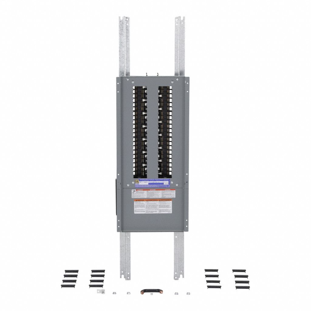 SQUARE D Panelboard Interior: 42 Spaces, 600 A Amps, Copper,  QOB/QHB/QOB-VH, 45 in Ht, 10.4375 in Wd