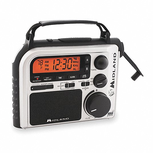 Portable Multipurpose Weather Radio, Silver
