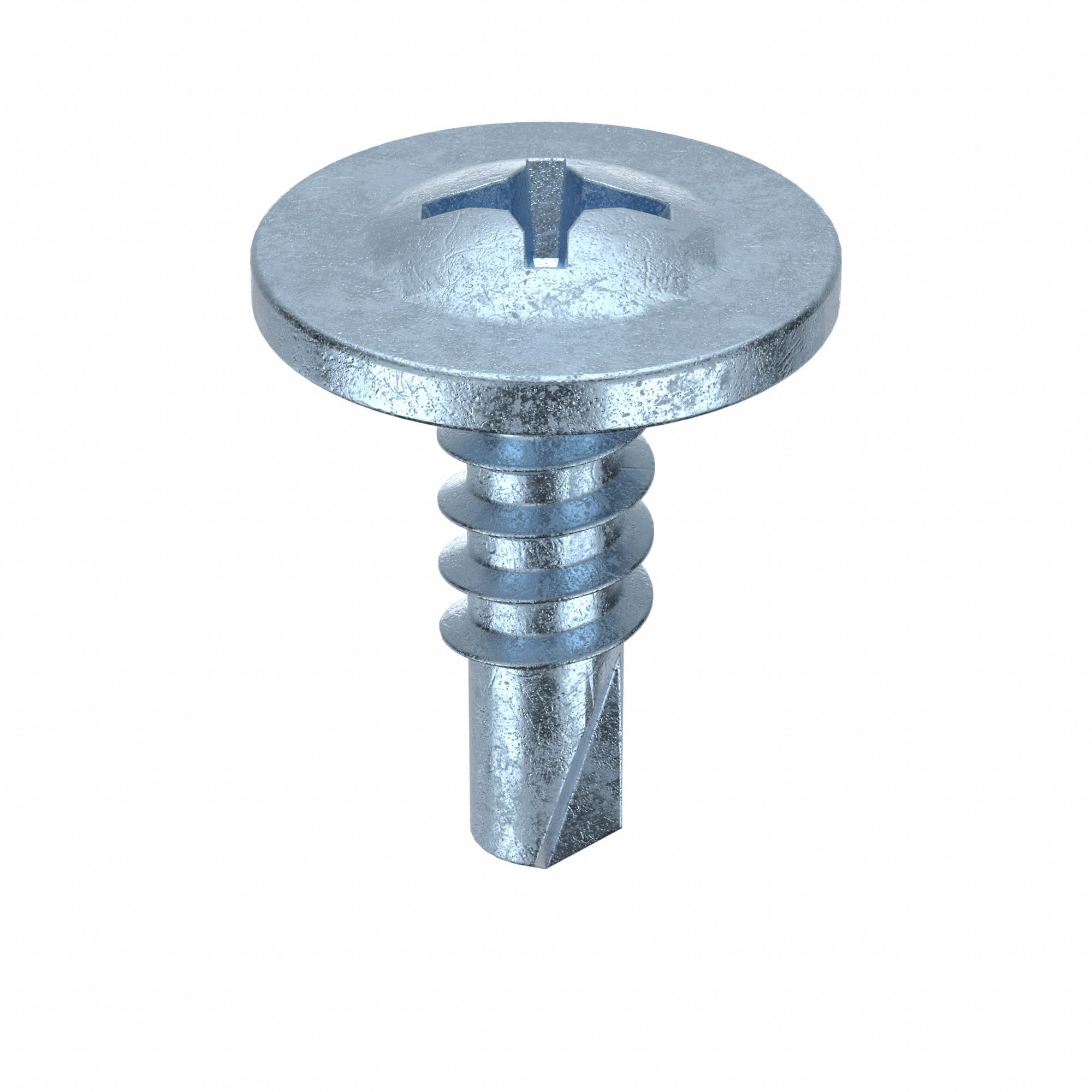 SELF DRILLING SCREW, SIZE #8, ½ IN L, STEEL, ZINC PLATED, K-LATH, PHILLIPS, 200 PK