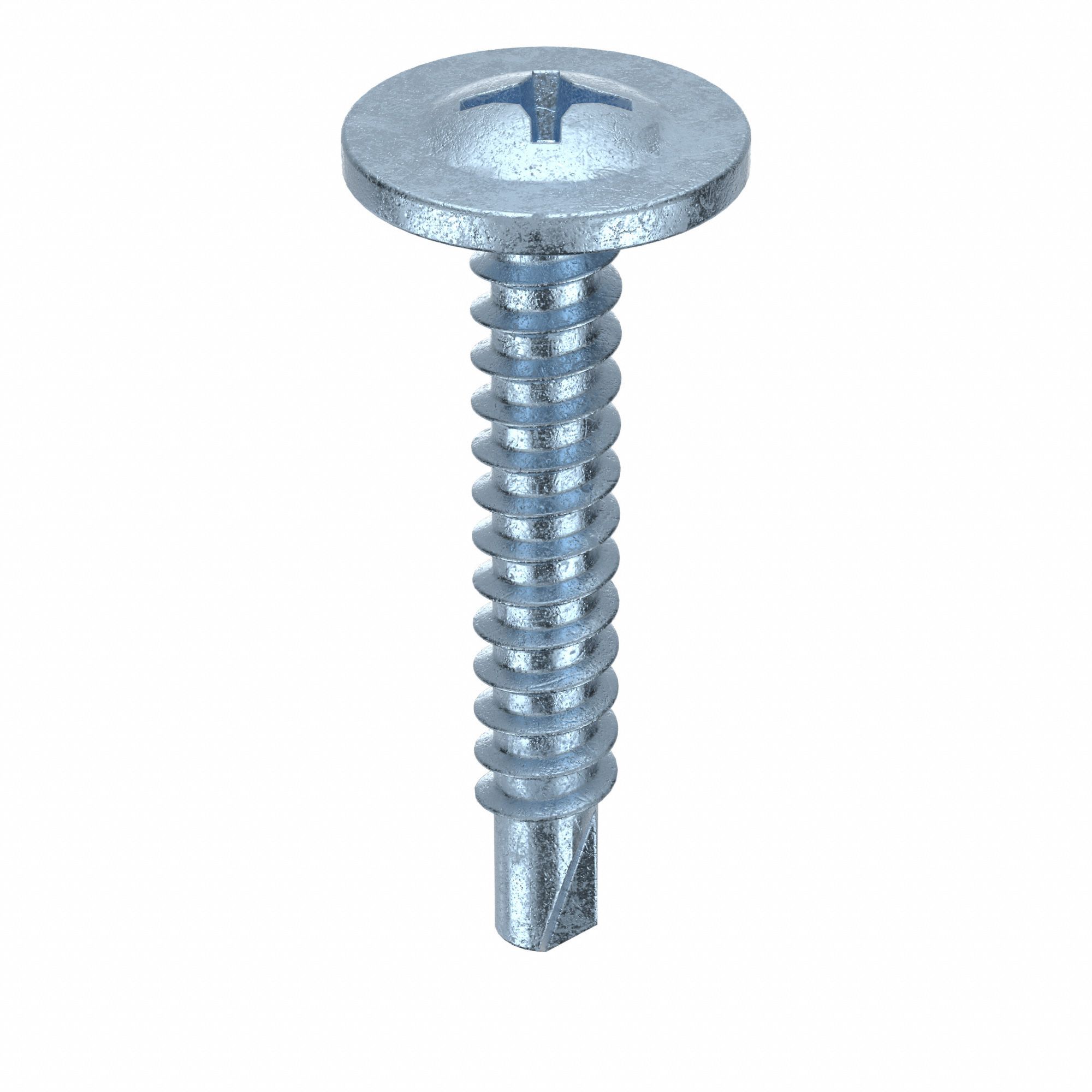 SELF DRILLING SCREW, SIZE #8, 1 IN L, STEEL, ZINC PLATED, K-LATH, PHILLIPS, 0.38 IN HEAD W, 200 PK