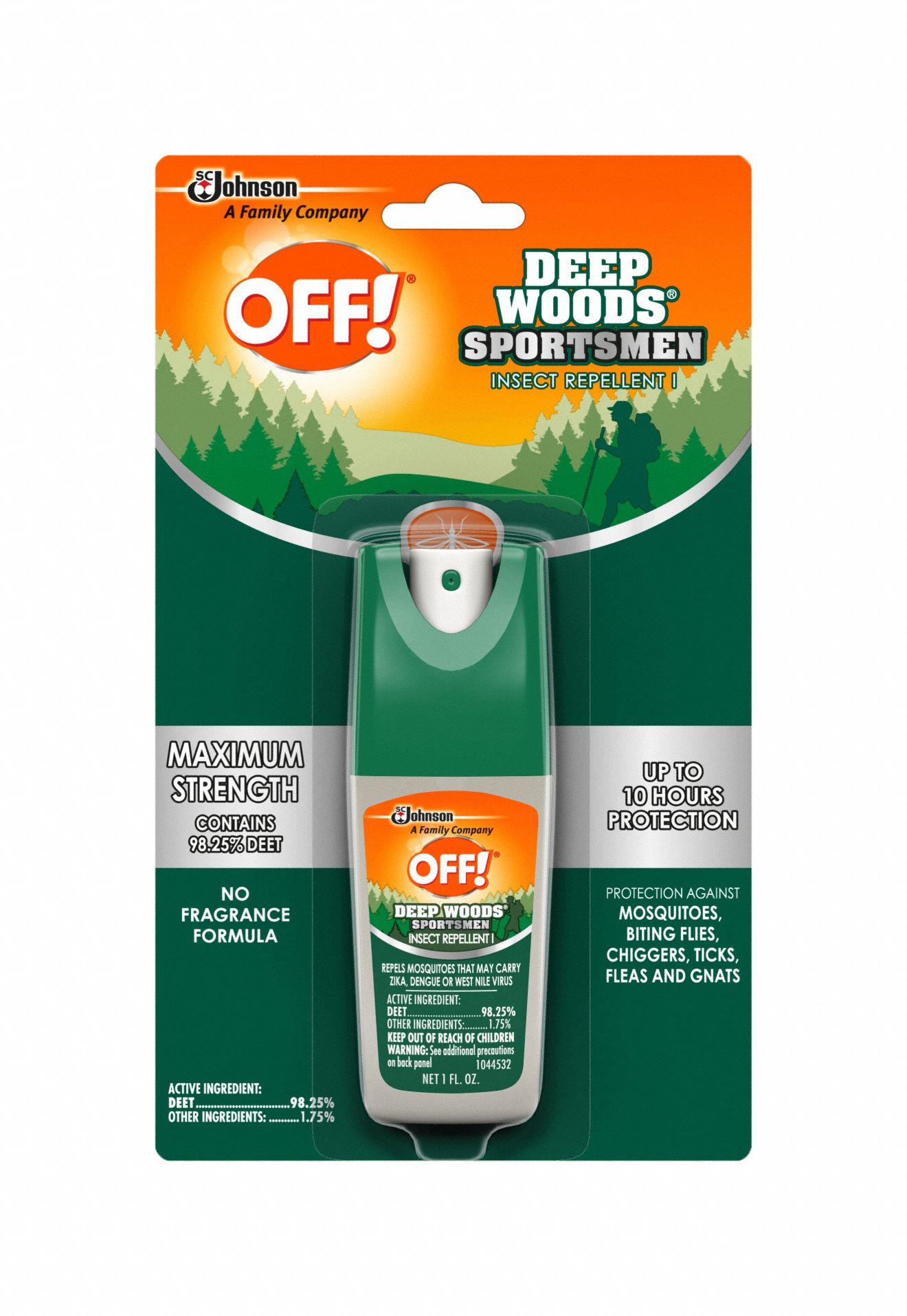 Insect Repellent: Liquid Spray, DEET, 98.25% DEET Concentration, Outdoor Only, 1 oz