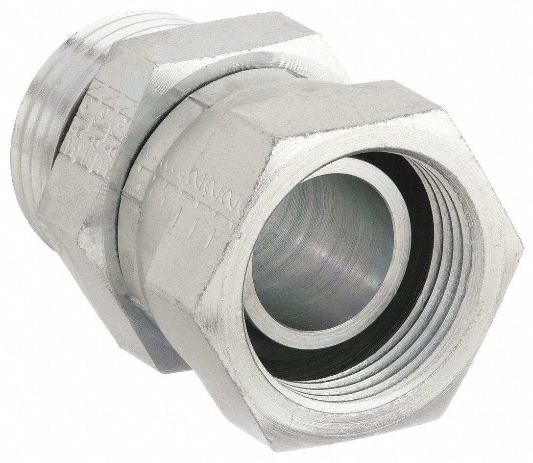 Hydraulic Hose Adapter: 3/4 in x 3/4 in Fitting Size, Female x Male, NPSM x ORB, Swivel, Straight
