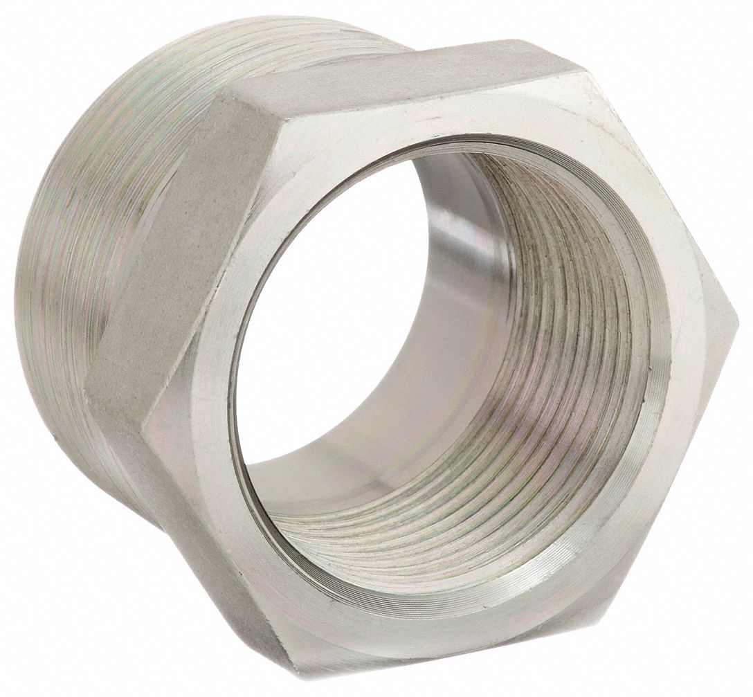 Hydraulic Hose Adapter: 1 1/2 in x 1 1/4 in Fitting Size, Male x Female, NPTF x NPTF, Rigid