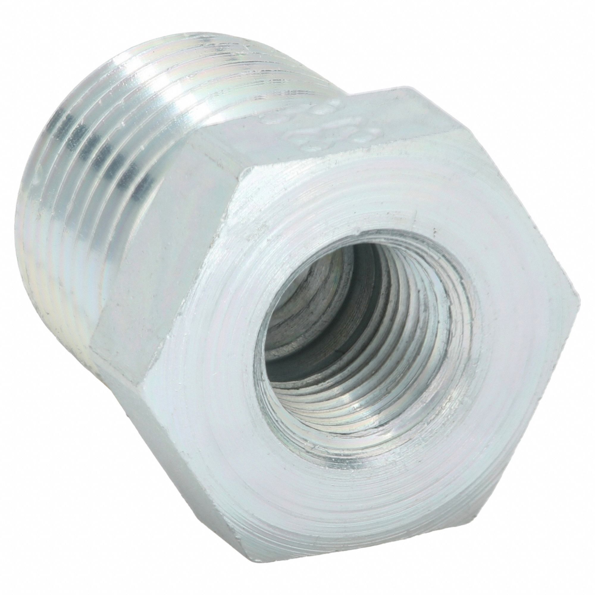 Hydraulic Hose Adapter: 1 in x 3/8 in Fitting Size, Male x Female, NPTF x NPTF, Rigid, Straight