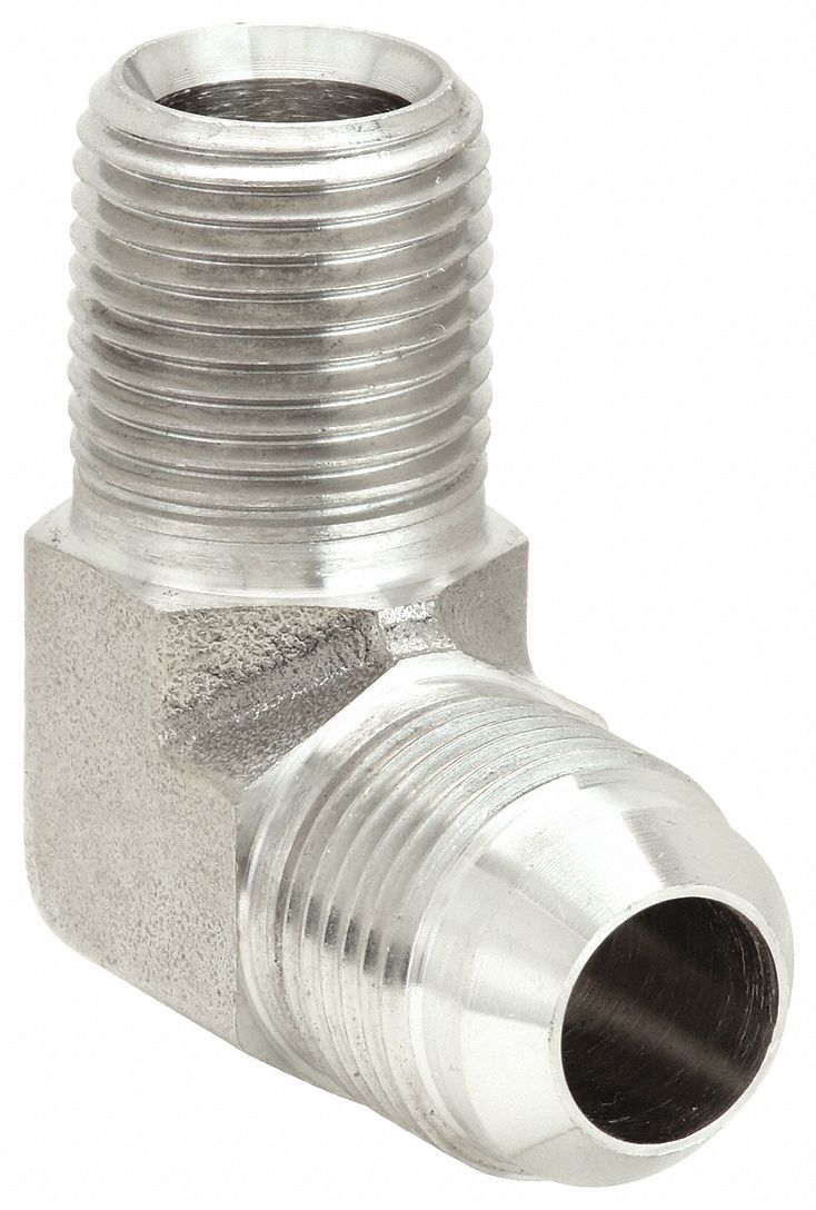 HYDRAULIC HOSE ADAPTER, ½"-14 THREAD SIZE, ½ X ⅝ IN FITTING, MALE X MALE, NPT X JIC