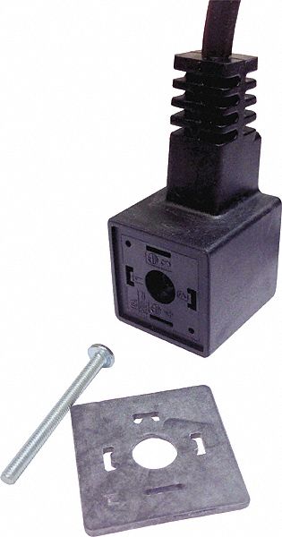 Solenoid Coil Connector: Universal, DIN 43650 Form A, 30 mm For Coil Size, Molded Wires, 3 Pin