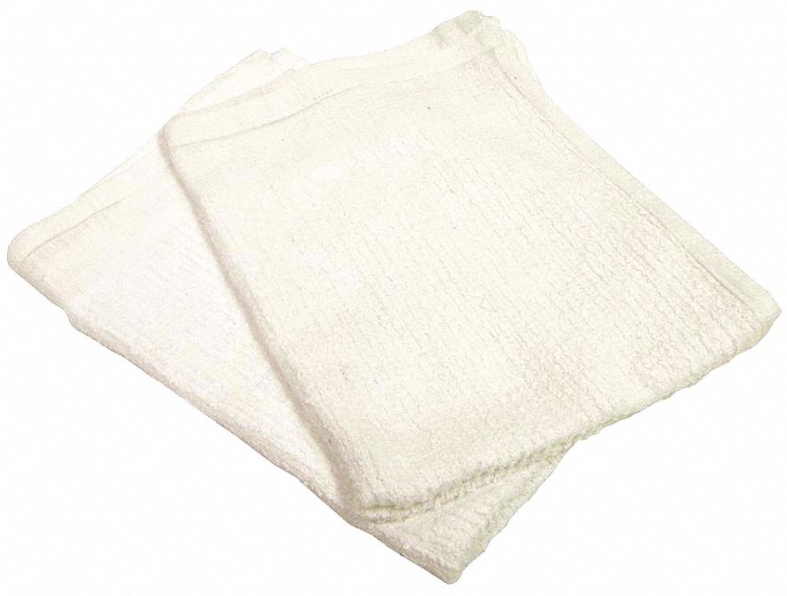 GRAINGER APPROVED Cloth Rag, Terry Cloth, White, 14 in x 17 in, PK 12 ...