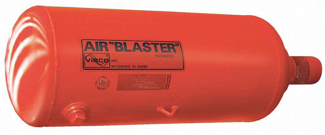 Pneumatic Vibrator: Air Tank, 50.78 cfm @ 80 psi, 4 in NPT, 44 in H x 24 in W, Steel, ABS