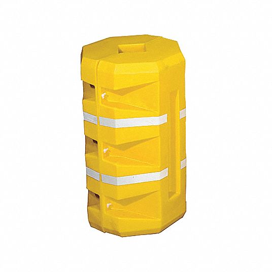 Dixie Poly Drum Rectangle Yellow Column Protector Fits Column Size 8 In X 10 In 42 Inh X 24 Inw 9468