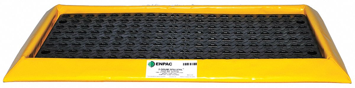 DRUM SPILL CONTAINMENT PALLET, 24 X 48 IN, 12 GALLON CAPACITY, PVC