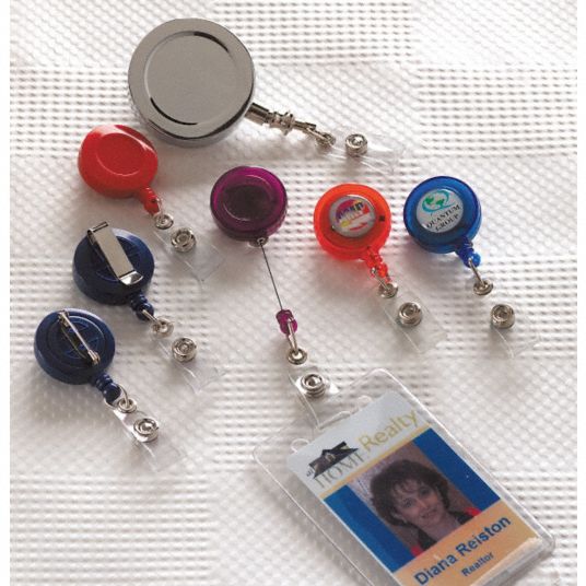 Translucent Plastic Badge Reel, Chrome Edge – Retractable Reels