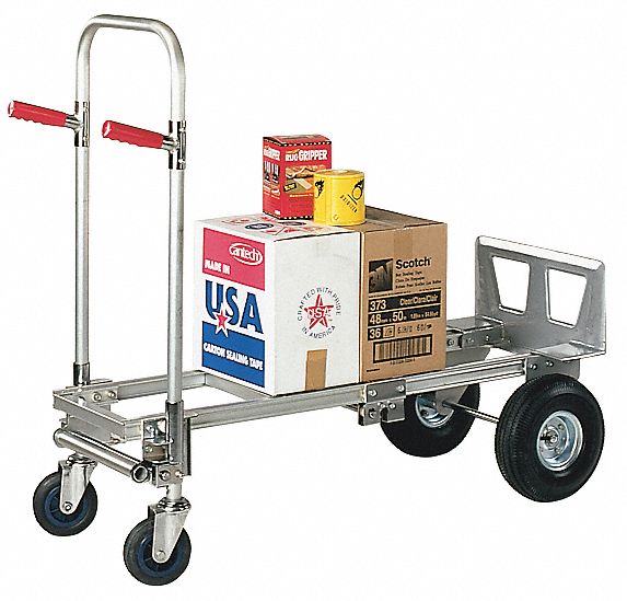 CONVERTIBLE HAND TRUCK, 18 IN X 7½ IN, 39 IN X 12 IN X 10⅝ IN, SOLID STRAIGHT
