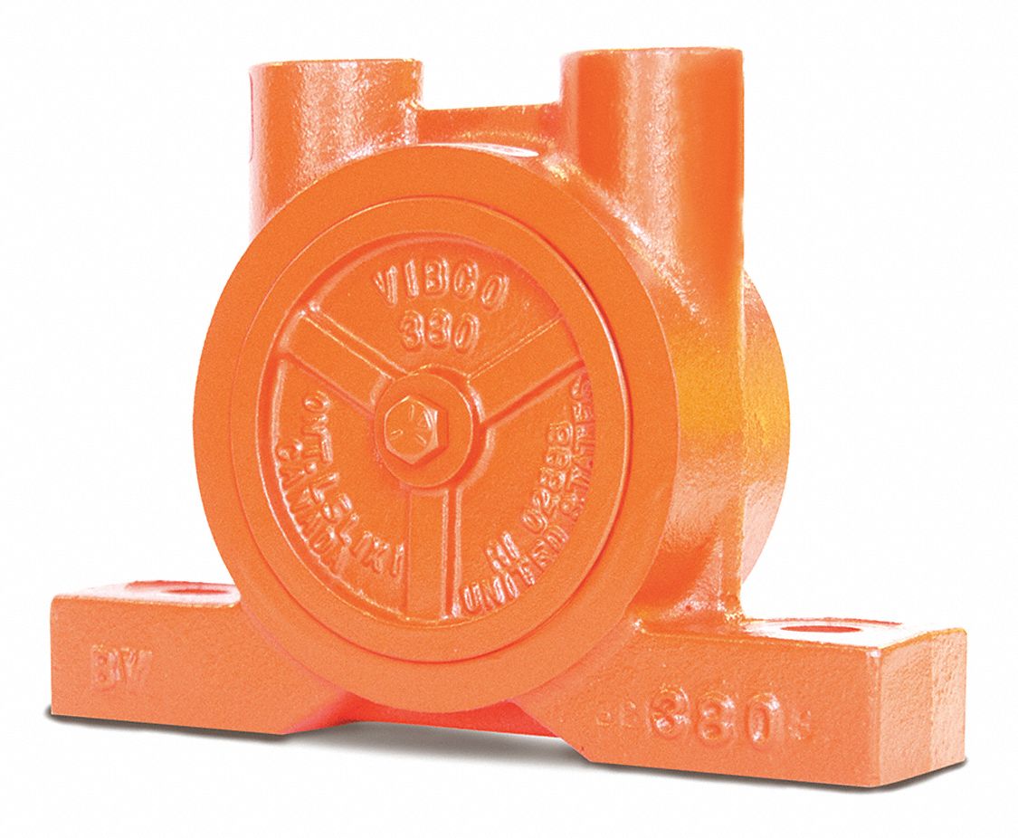 Pneumatic Vibrator: 600 lbf, 6, 500 vpm, 3/8 in NPT, BV, 82 dBA, Cast Iron, Continuous