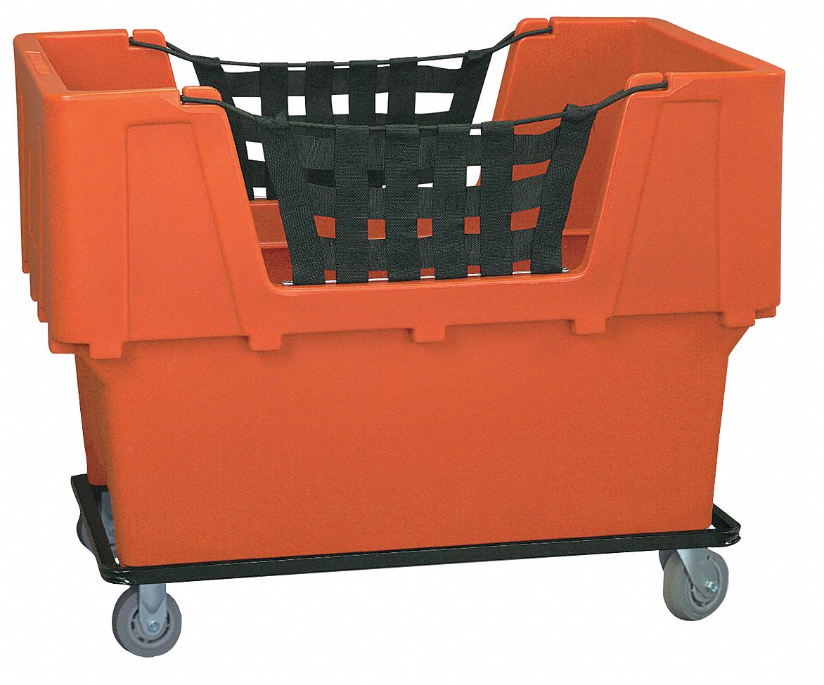 Cube Truck: 23 cu ft Cubic Foot Capacity, 1, 100 lb Load Capacity, (4) Swivel, Orange