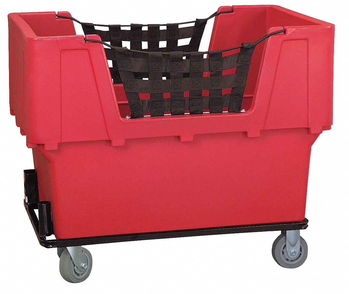 CUBE TRUCK, 23 CU FT CAPACITY, 1,100 LB LOAD CAPACITY, RED, SEMIPNEUMATIC