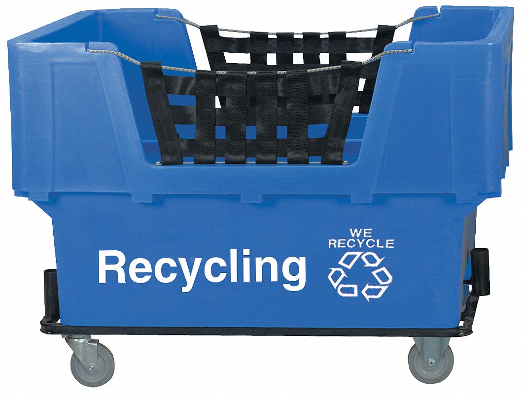 4HTF9 - F0177 Material Handling Cart Blue Recycling