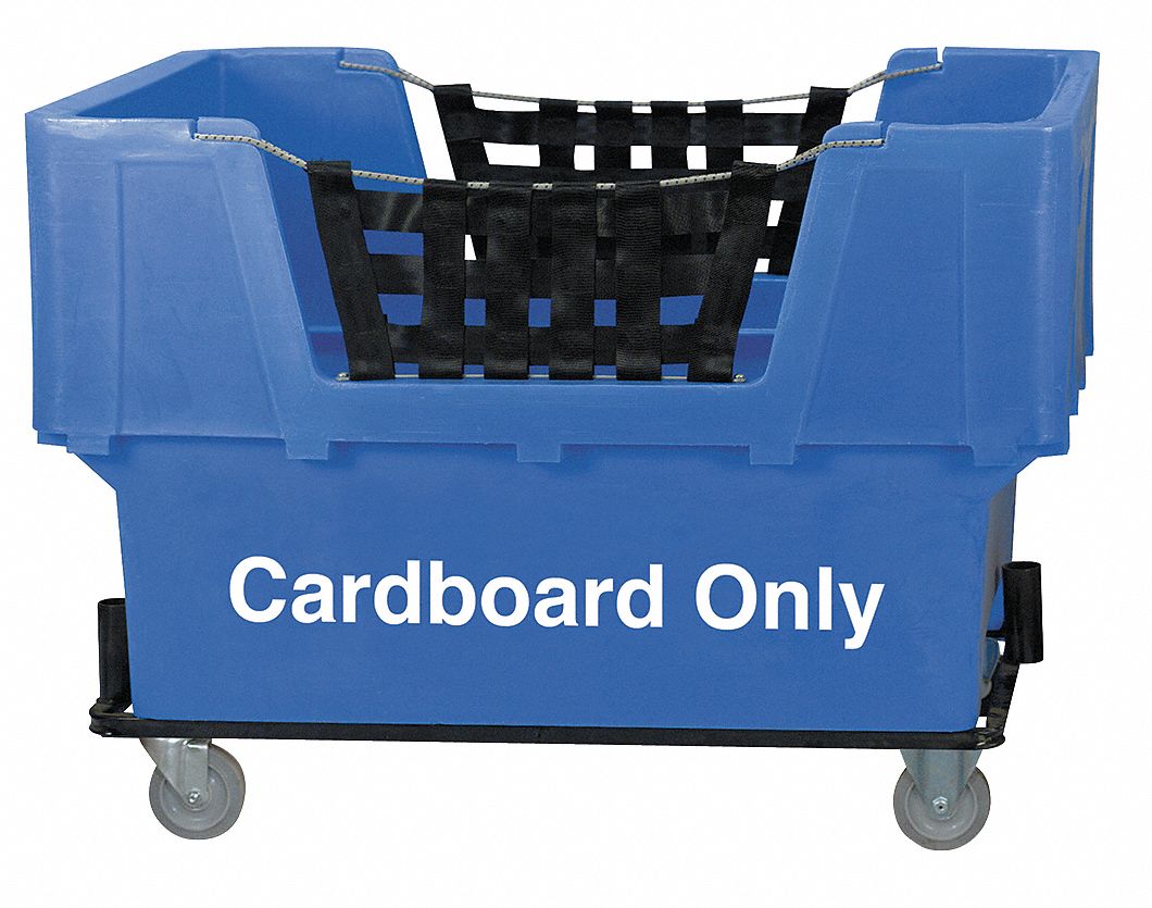 CUBE TRUCK FOR TRASH AND RECYCLABLES, 23 CU FT CAPACITY, BLUE, RUBBER