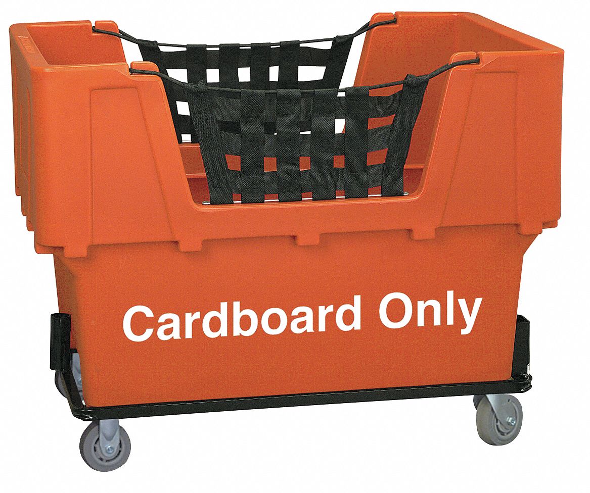 Cube Truck: 23 cu ft Cubic Foot Capacity, 1, 100 lb Load Capacity, Orange, Rubber