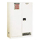 FLAMMABLE LIQUID SAFETY CABINET WHITE, GALVANIZED STEEL, MANUAL DOOR, POWDER COATED