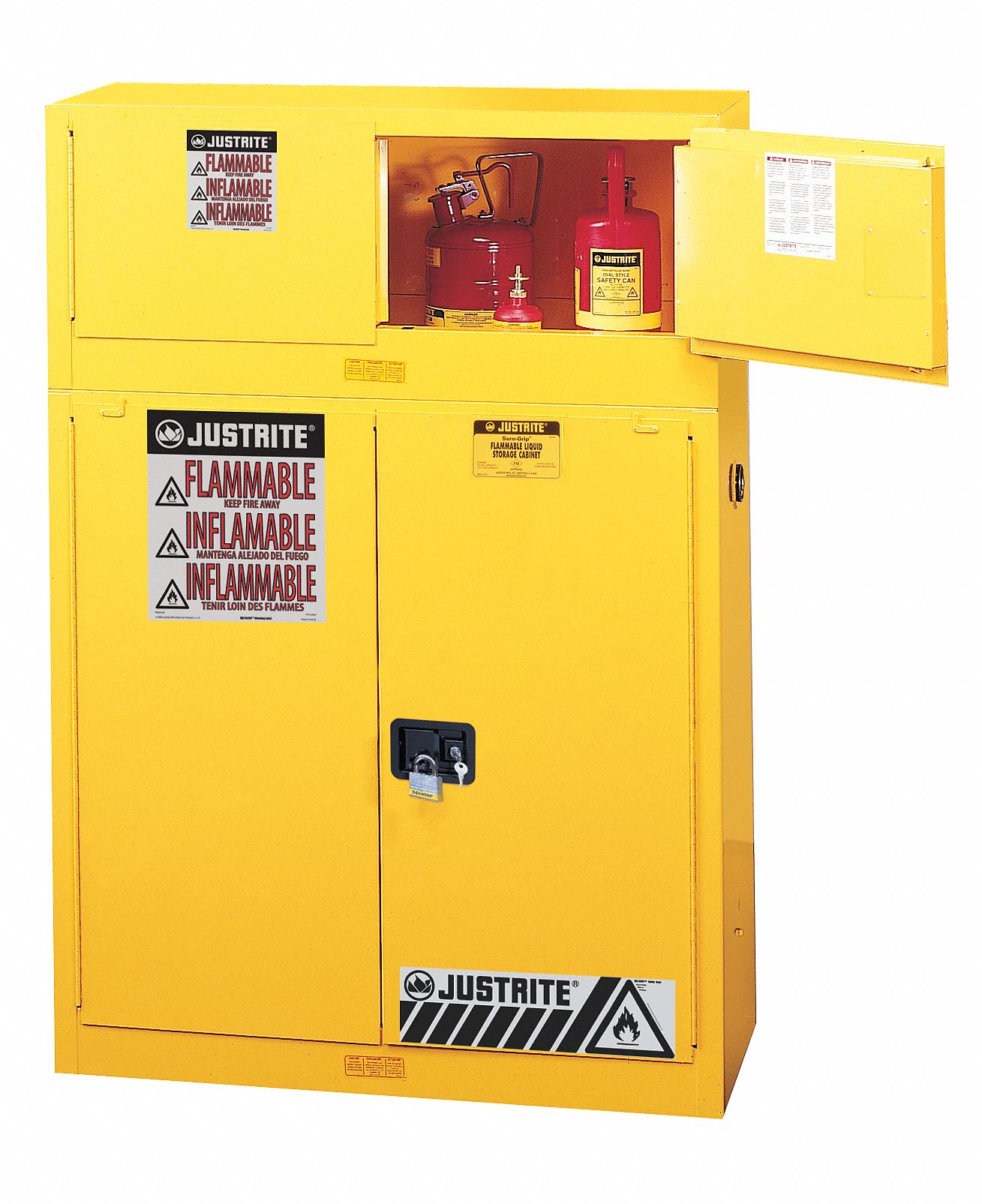 CORROSIVES SAFETY CABINET, COUNTERTOP STACKABLE, 17 GAL, 43X18X24 IN, WHITE, MANUAL CLOSE