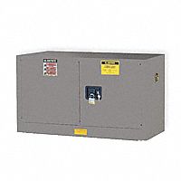 CORROSIVES SAFETY CABINET, COUNTERTOP STACKABLE, 17 GAL, 43X18X24 IN, GREY, MANUAL CLOSE