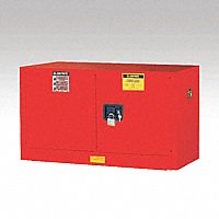 FLAMMABLES SAFETY CABINET, COUNTERTOP STACKABLE, 17 GALLON, 43 X 18 X 24 IN, RED