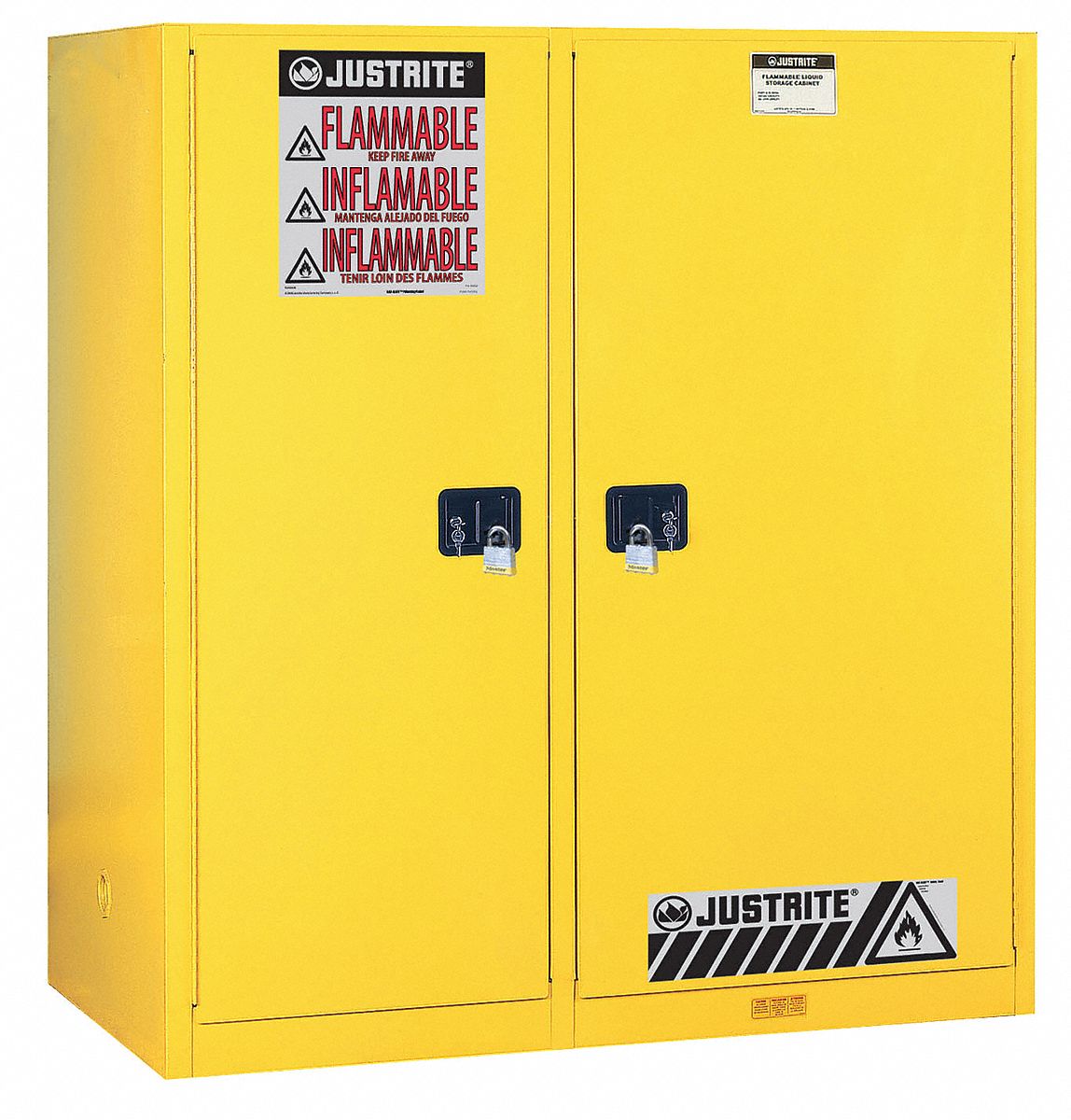 FLAMMABLES SAFETY CABINET, STANDARD, VERTICAL, 115 GALLON, 1 DRUM CAPACITY, 59X34X65 IN