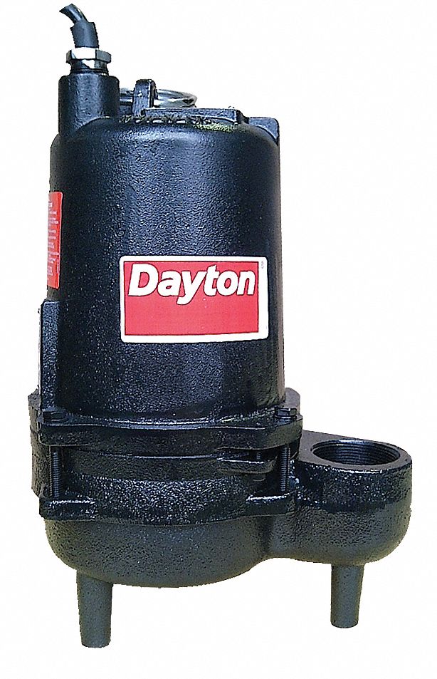 DAYTON Bomba de Aguas Residuales Sumergible , 5 HP Manual , 230/460 Voltaje  , GPM de Agua @ 15 pies de Elevación 490 - Bombas Eyectoras de Aguas  Residuales - 5RZP1