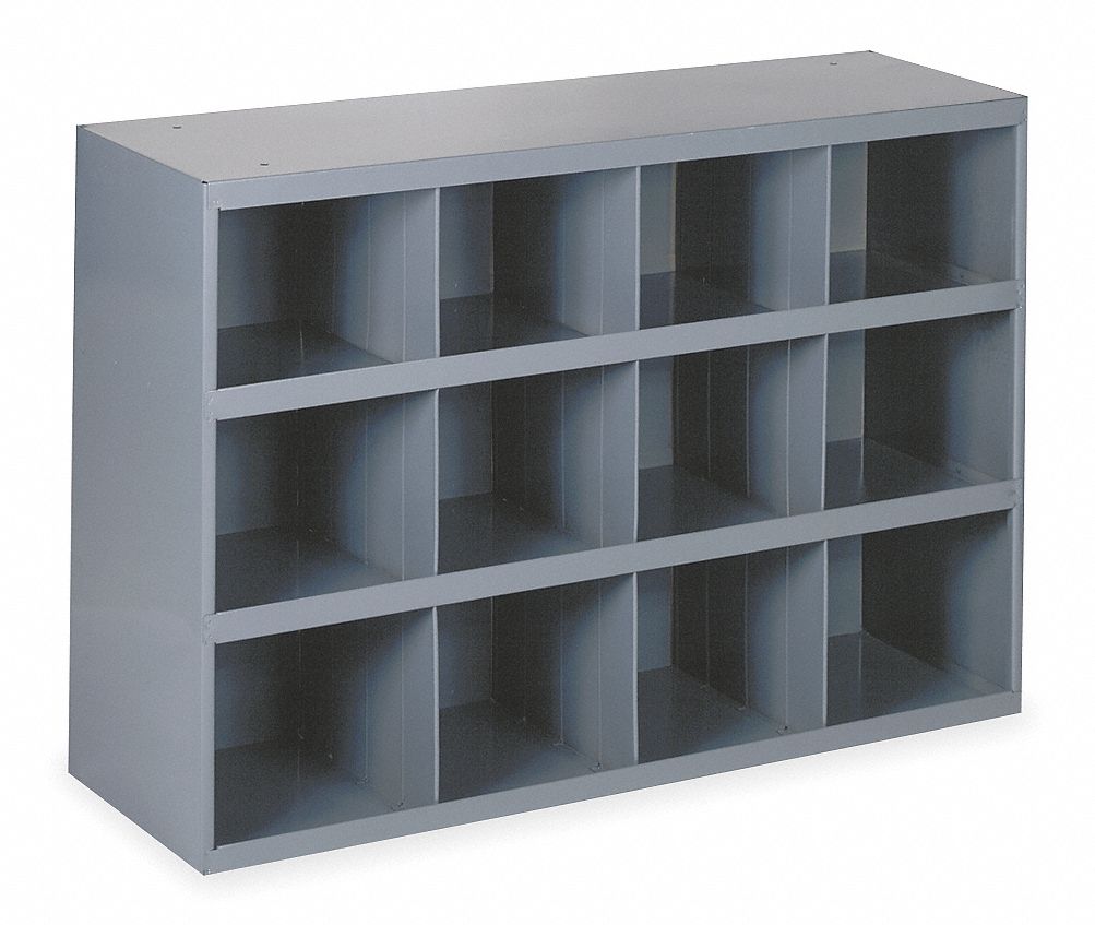 DURHAM MFG Pigeonhole Bin Unit 34 in x 12 in x 24 in, 12 Compartments