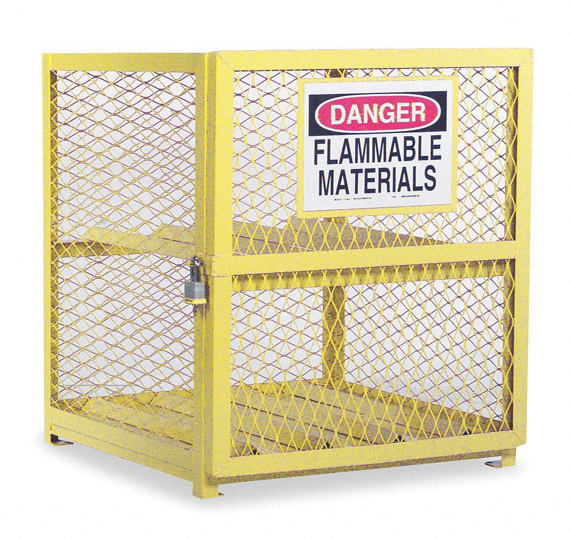 HORIZONTAL CYLINDER STORAGE CABINET (HOLDS 4 CYLINDERS), YELLOW, POWDER COATED