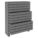 ENCLOSED BIN SHELVING, 34 IN X 12¼ IN X 48 IN, 72 DRAWERS, STEEL, 144 DIVIDERS, GREY