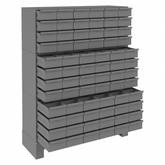 DURHAM MFG Enclosed Bin Shelving: 34 in x 12 1/4 in x 48 in, 72 Drawers ...