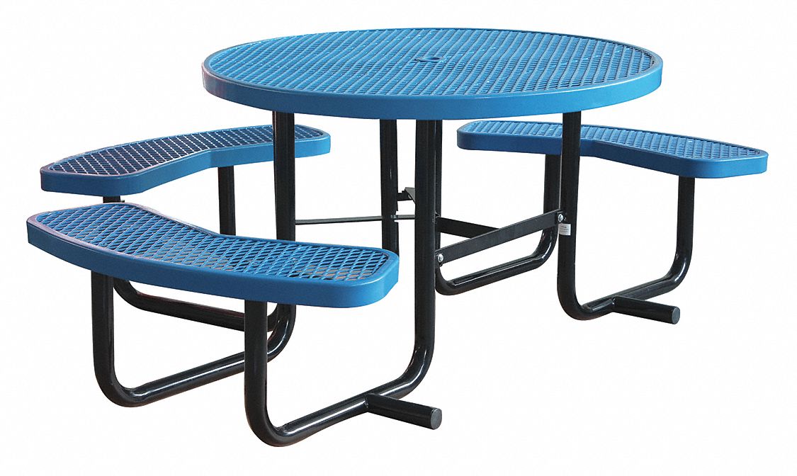 Grainger Approved 63 1 2 D X 81 W Oval Expanded Metal Ada Picnic