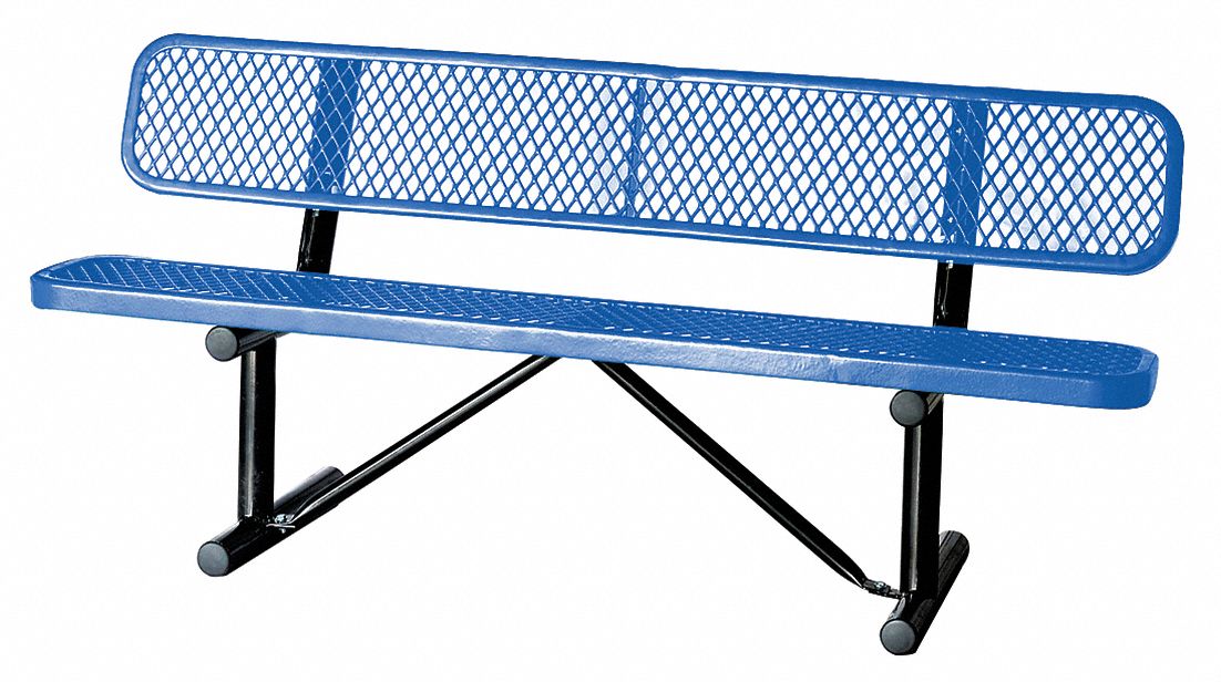 4HUT2 - E0153 Outdoor Bench 72 in L 24 in W Blue