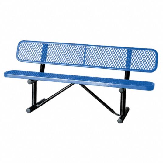 Blue best sale outdoor bench