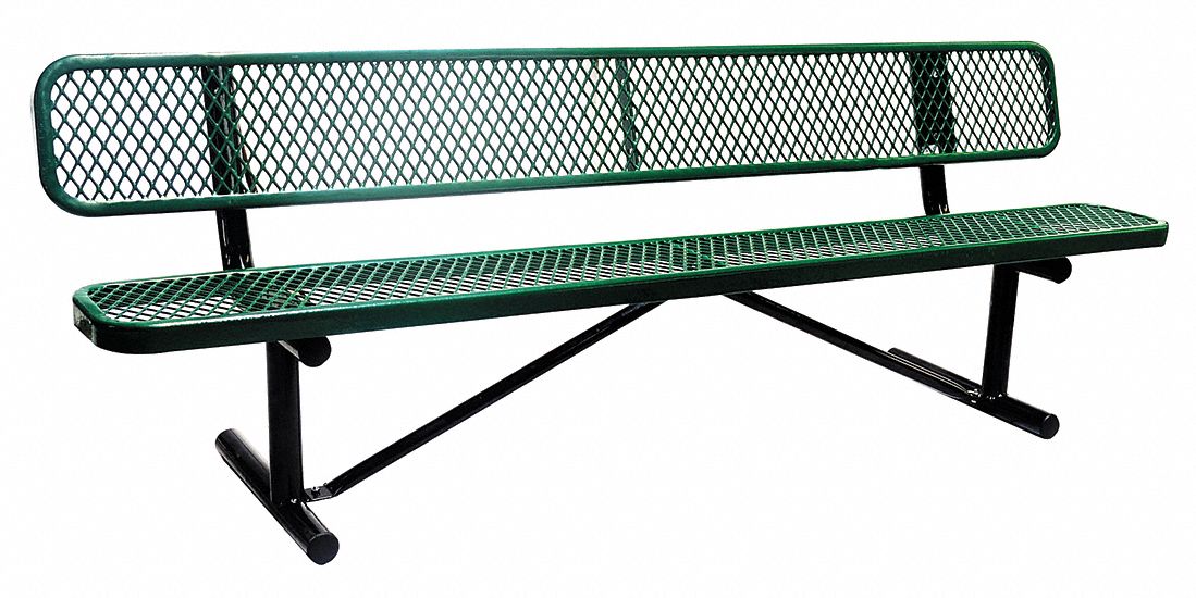 4HUT5 - E0154 Outdoor Bench 96 in L 24 in W Green