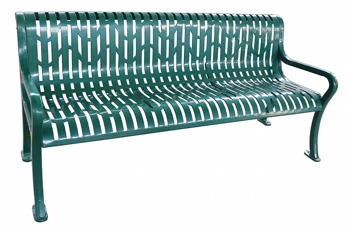 4HUT9 - E5608 Outdoor Bench 74 in L 33-1/4 in H Grn