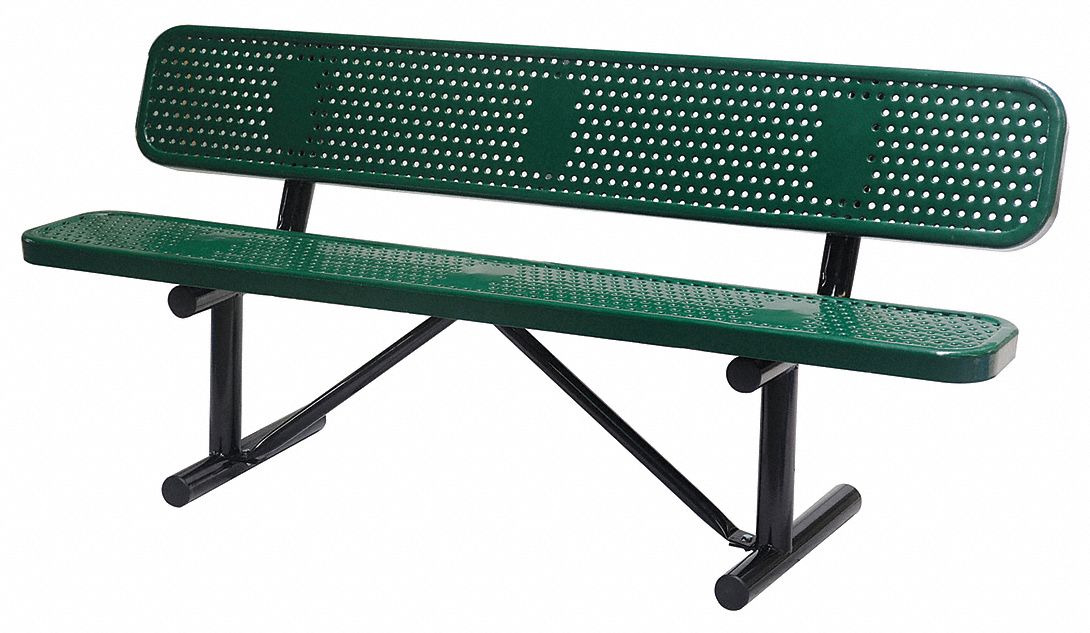 Green metal outdoor discount bench