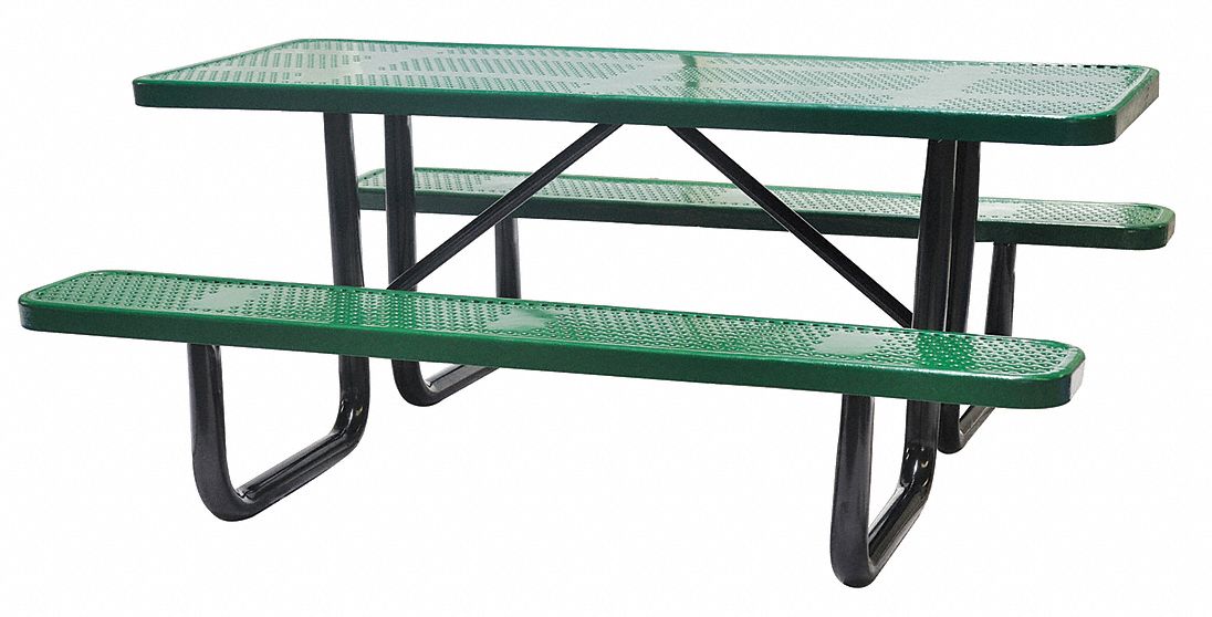 Grainger Approved 62 D X 72 W Rectangle Perforated Metal Picnic