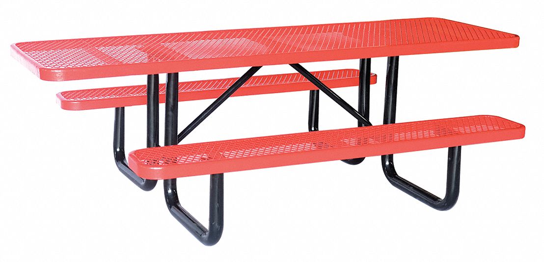 Rectangle, Expanded Metal, ADA Picnic Table 4HUX44HUX4 Grainger