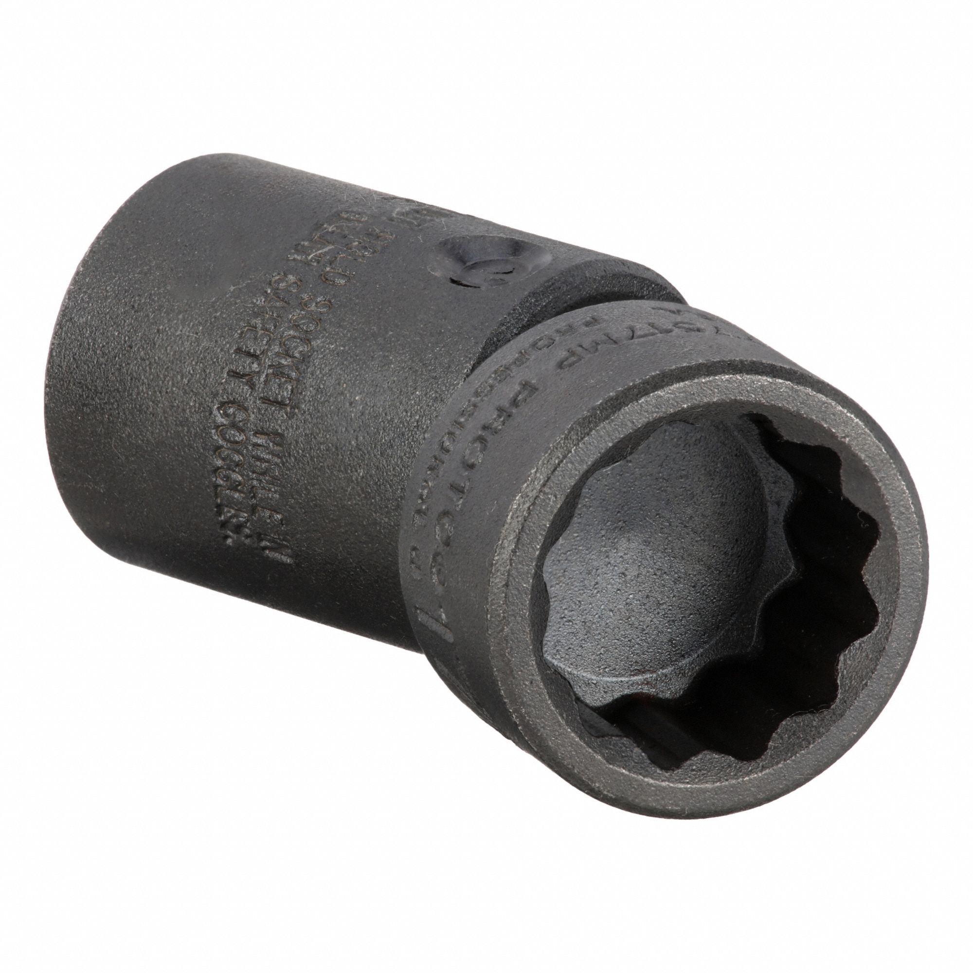 Flex Impact Socket: 17 mm Socket Size, 12-Point, Std, Black Oxide, Not Tether Capable, Metric