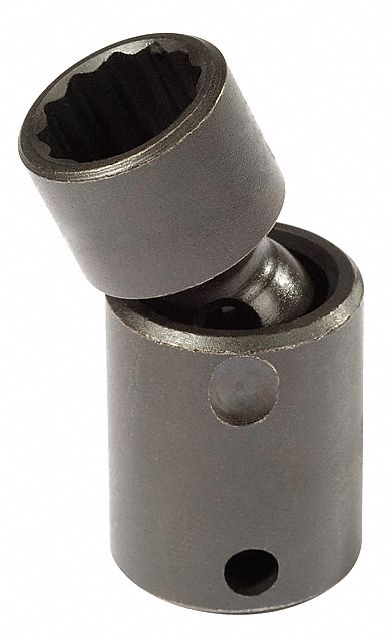 Flex Impact Socket: 19 mm Socket Size, 12-Point, Std, Black Oxide, Not Tether Capable, Metric