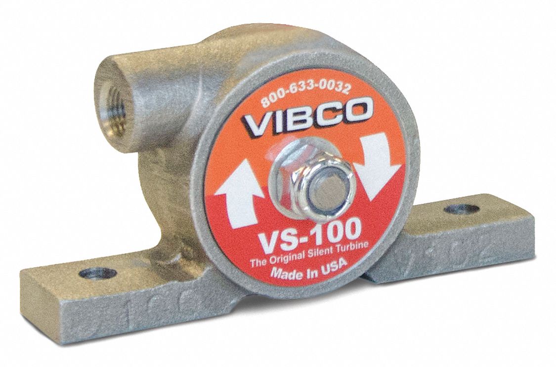 Pneumatic Vibrator: 20 lbf, 12, 000 vpm, 1/8 in NPT, VS, 66 dBA, 4 cfm @ 60 psi, Cast Iron