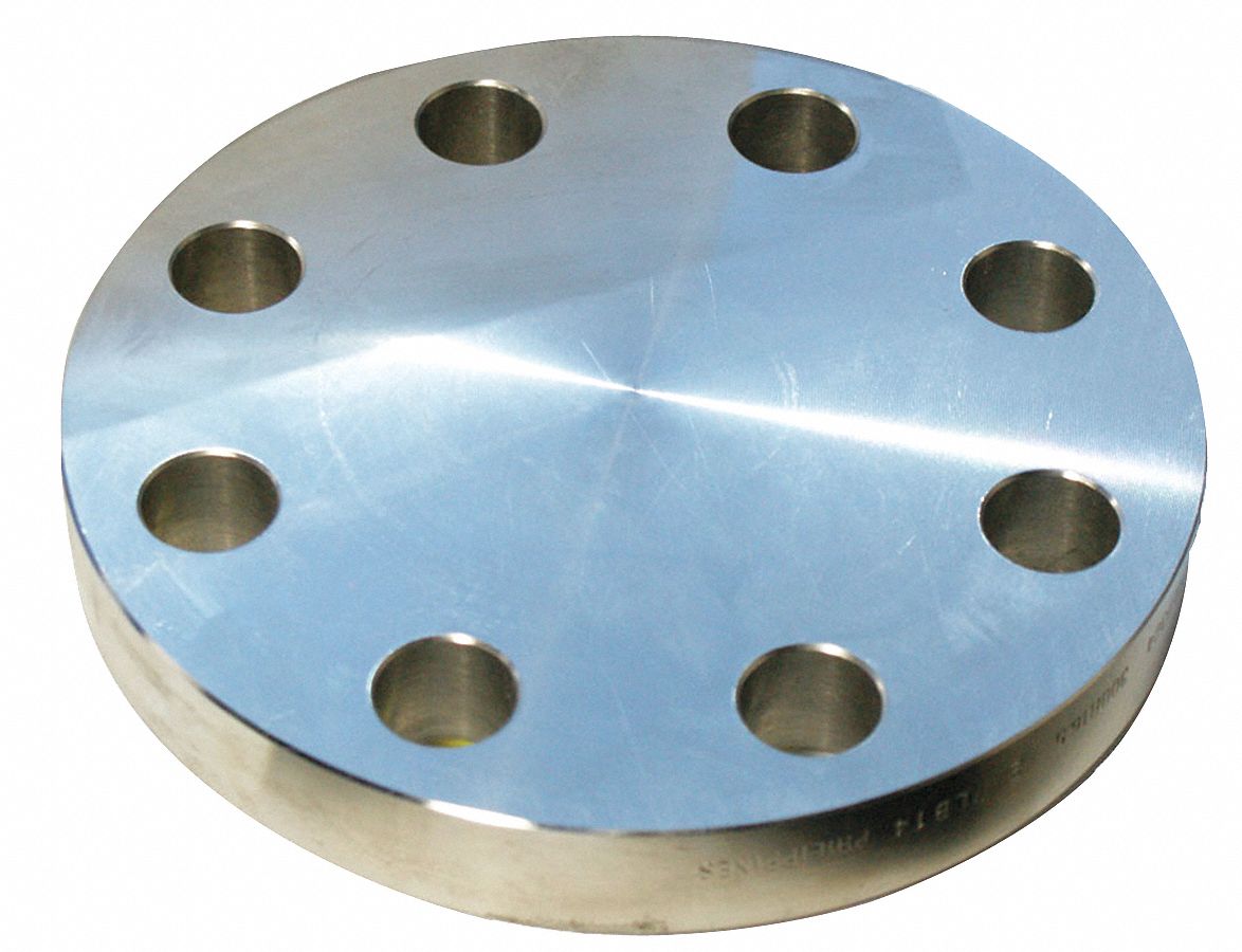 Pipe Flange: Blind Flange, 304/304L Stainless Steel, 1/2 in Pipe Size, 3 3/4 in Flange Outside Dia